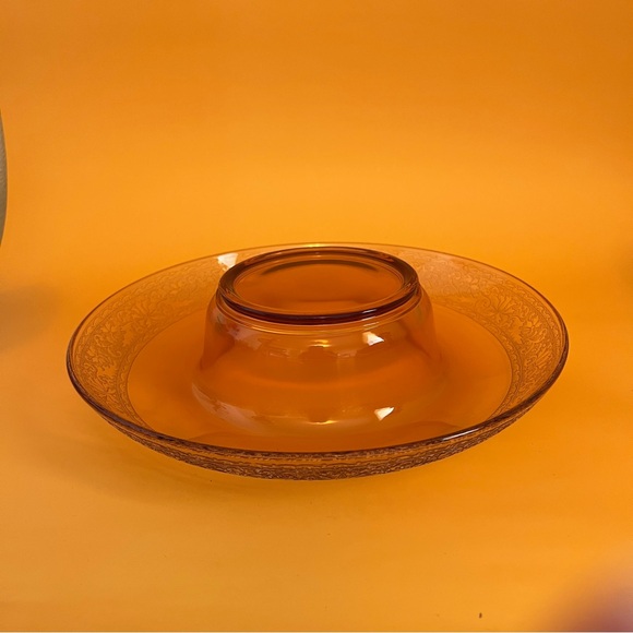 Vintage 1920s Fostoria Console Centerpiece Light Amber Color Decorative Bowl - Picture 6 of 7